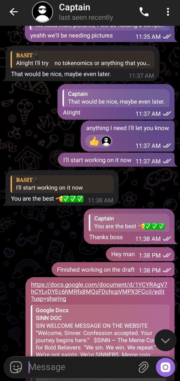 $SINN — Delivering content draft